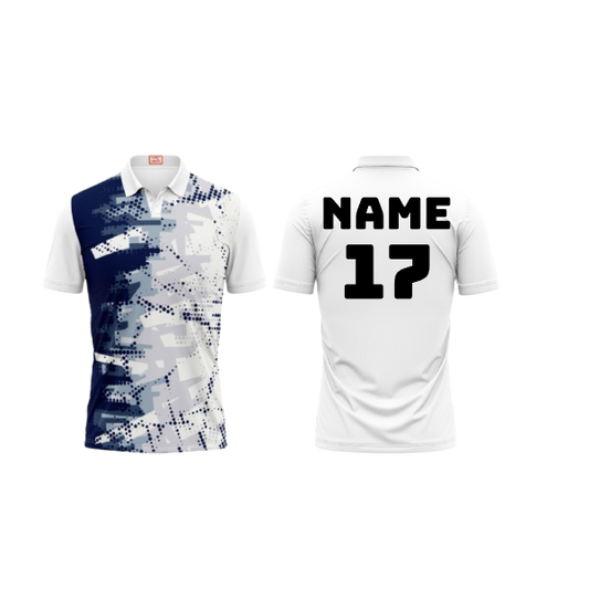 Next Print Customized Polo Neck White Jersey NPTS02