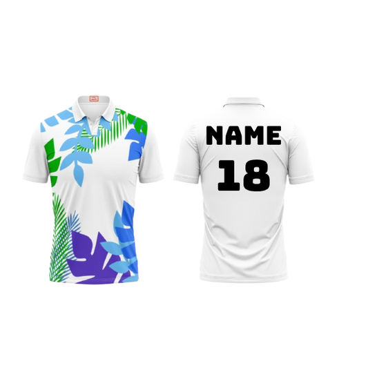 Next Print Customized Polo Neck White Jersey NPTS01