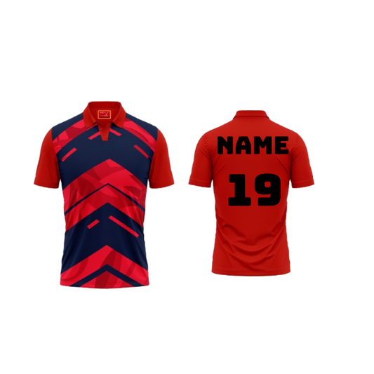 Red Polo Neck Half Sleeve T Shirt Nextprint G169