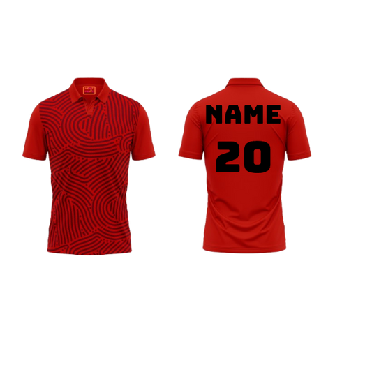 Red Polo Neck Half Sleeve T Shirt Nextprint G173