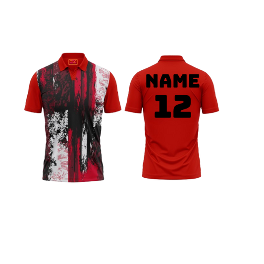 Red Polo Neck Half Sleeve T Shirt Nextprint G162