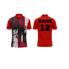 Red Polo Neck Half Sleeve T Shirt Nextprint G162