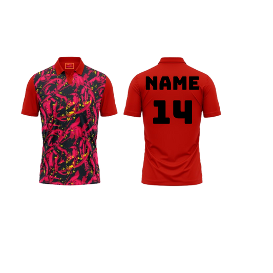 Red Polo Neck Half Sleeve T Shirt Nextprint G16