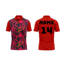 Red Polo Neck Half Sleeve T Shirt Nextprint G16