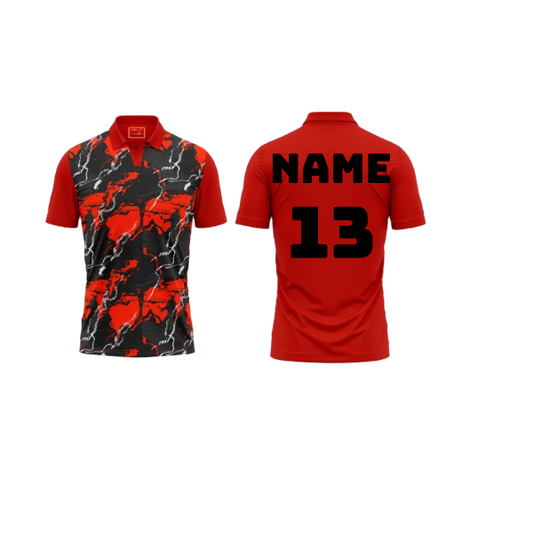 Red Polo Neck Half Sleeve T Shirt Nextprint G155