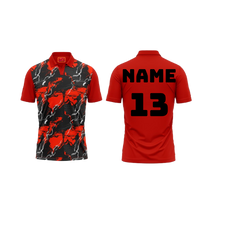 Red Polo Neck Half Sleeve T Shirt Nextprint G155