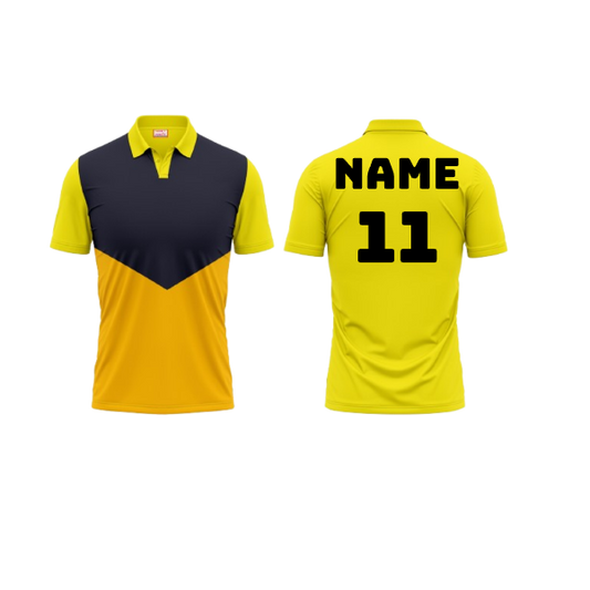 Polo Neck Printed Jersey Yellow NP50000200