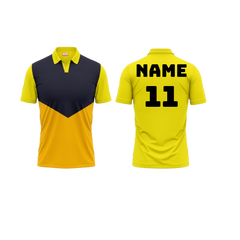 Polo Neck Printed Jersey Yellow NP50000200