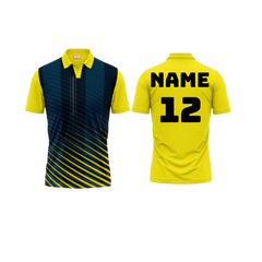 Polo Neck Printed Jersey Yellow NP5000016