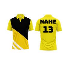 Polo Neck Printed Jersey Yellow NP50000193