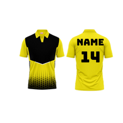 Polo Neck Printed Jersey Yellow NP00247