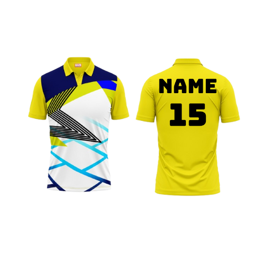 Polo Neck Printed Jersey Yellow NP00240