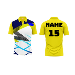 Polo Neck Printed Jersey Yellow NP00240