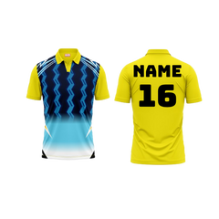 Polo Neck Printed Jersey Yellow NP00239