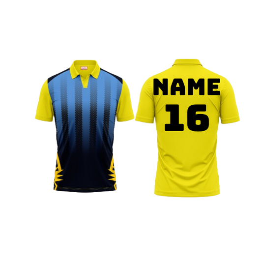 Polo Neck Printed Jersey Yellow NP00205