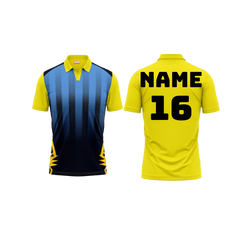 Polo Neck Printed Jersey Yellow NP00205