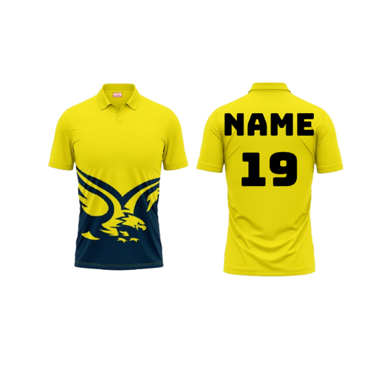 Polo Neck Printed Jersey Yellow NP00197