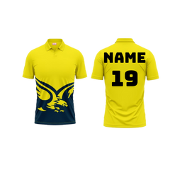 Polo Neck Printed Jersey Yellow NP00197