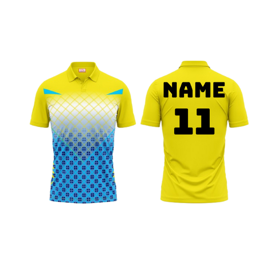 Polo Neck Printed Jersey Yellow NP00154