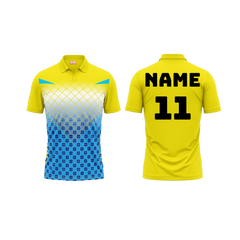 Polo Neck Printed Jersey Yellow NP00154