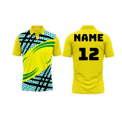 Polo Neck Printed Jersey Yellow NP00127