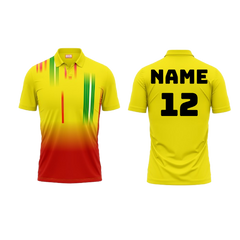 Polo Neck Printed Jersey Yellow NP00124