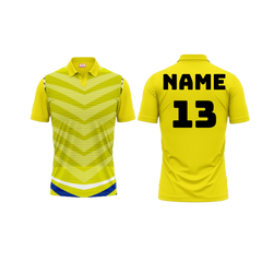 Polo Neck Printed Jersey Yellow NP00123