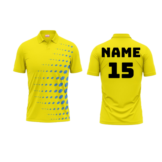 Polo Neck Printed Jersey Yellow NP0077