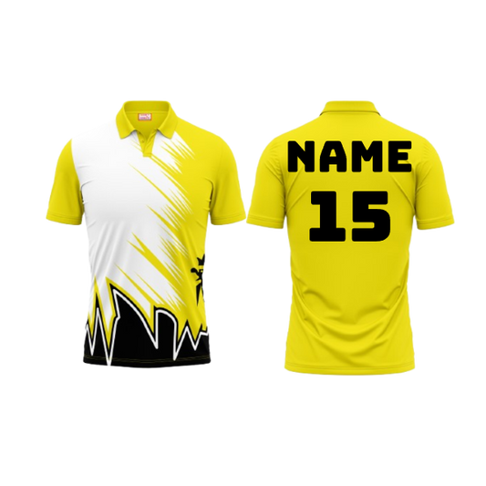 Polo Neck Printed Jersey Yellow NP0059