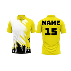 Polo Neck Printed Jersey Yellow NP0059