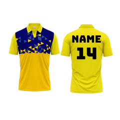 Polo Neck Printed Jersey Yellow NP0041