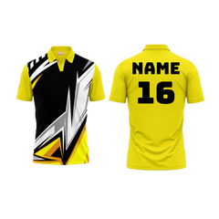 Polo Neck Printed Jersey Yellow NP0027
