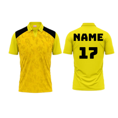 Polo Neck Printed Jersey Yellow NP0021