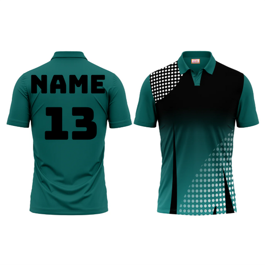 Polo Neck Printed Jersey Green NP00103