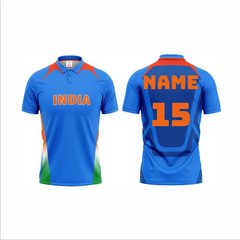 India Customised 2011 World Cup Winning Jersey With Your Name and Number Print.