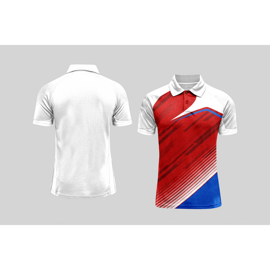 Next Print Cricket Polo Half White Customized Jersey NPCWH00A202