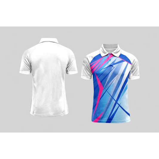 Next Print Cricket Polo Half White Customized Jersey NPCWH00A207