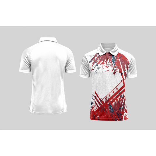 Next Print Cricket Polo Half White Customized Jersey NPCWH00A209