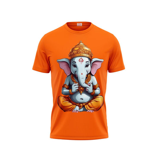 Next Print Ganesha Printed Tshirt Orange Colour Design 17