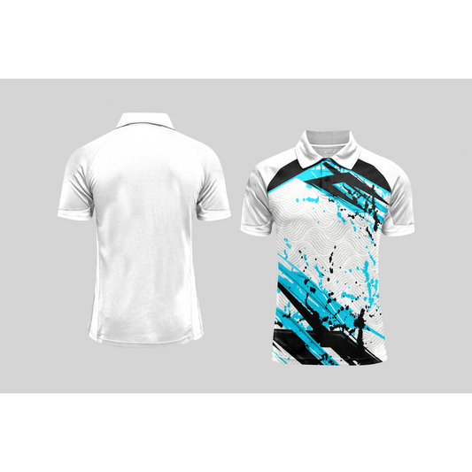Next Print Cricket Polo Half White Customized Jersey NPCWH00A210