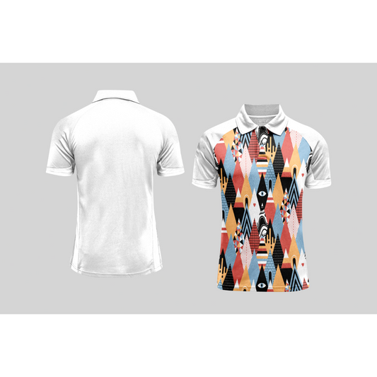 Next Print Cricket Polo Half White Customized Jersey NPCWH00A214