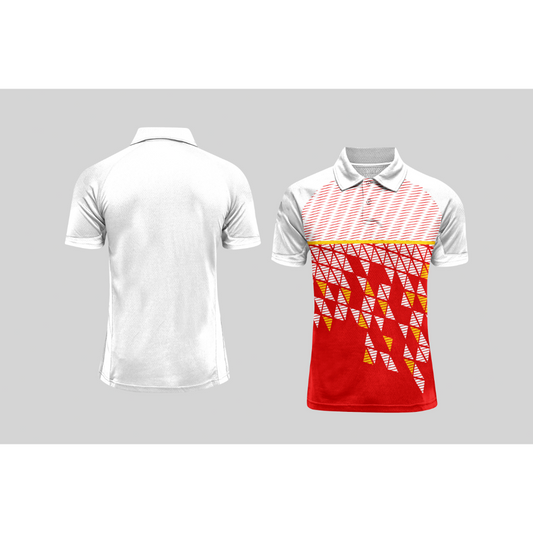 Next Print Cricket Polo Half White Customized Jersey NPCWH00A216