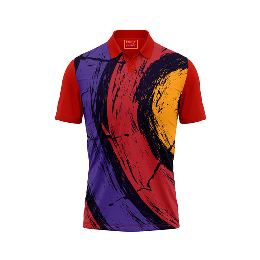 Red Polo Neck Half Sleeve T Shirt Nextprint J13