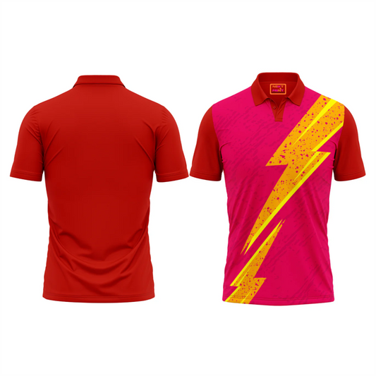 Red Polo Neck Half Sleeve T Shirt Nextprint 219