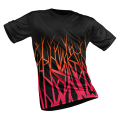 Polyester Half Sleeve Jersey with Round Collar and All Over Digital Print.