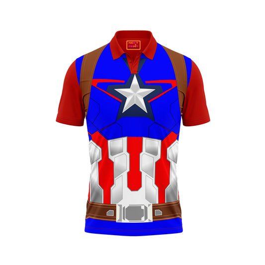 Red Polo Neck Half Sleeve T Shirt Nextprint J154