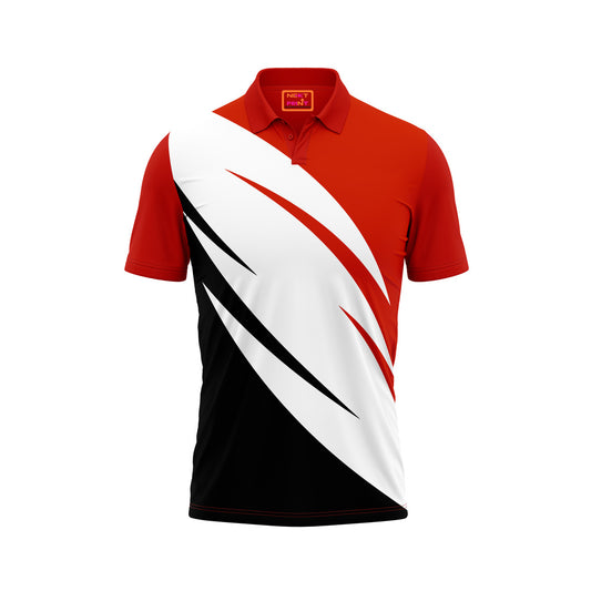 Red Polo Neck Half Sleeve T Shirt Nextprint J159