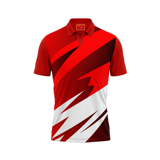 Red Polo Neck Half Sleeve T Shirt Nextprint J168