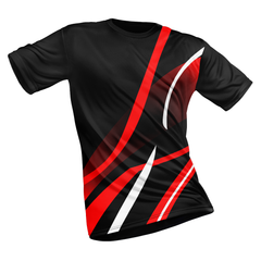 Polyester Half Sleeve Jersey with Round Collar and All Over Digital Print.