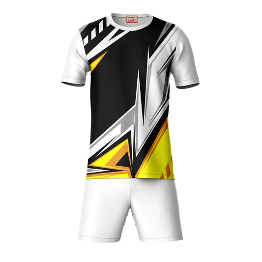 Next Print Round neck jersey white with shorts NPTS116
